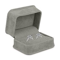 Allure Rich Suede Gray Luxury Ring Box With Double Ring Slot Elegant Diamond Ring Case With Gray Velour Interior Jewelry Di