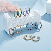 Halloween Hoop Earrings For Women 925 Sterling Silver Post Yellow Cubic Zirconia Chunky Gold Plated Hoop Earrings Christmas Part