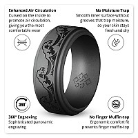 Knot Theory Trinity Silicone Ring For Men Enchanted Green Size 10 Breathable Comfort Fit 8Mm Bandwidth