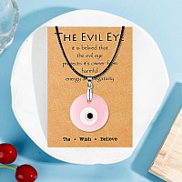 Long Tiantian Evil Eye Necklaceblue Turkish Glass Leather Rope Evil Eye Necklace For Women Men Lucky Protection Necklace Jewelr