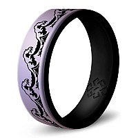 Knot Theory Dual Layer Waves Silicone Ring For Men And Women Lavender Purple Size 7 Breathable Comfort Fit 6Mm Bandwidth