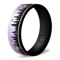 Knot Theory Dual Layer Forest Silicone Ring For Men And Women Lavender Purple Size 5 Breathable Comfort Fit 6Mm Bandwidth