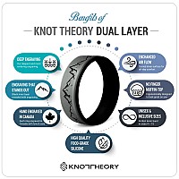 Knot Theory Dual Layer Waves Silicone Ring For Men And Women Metallic Blue Size 12 Breathable Comfort Fit 6Mm Bandwidth