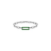 Lacoste 2040103 Jewelry Ensemble Mens Stainless Steel And Green Silicone Linkchain Bracelet Color Silver