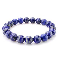 Adabele Real Natural Blue Lapis Lazuli Gemstone Beaded Bracelet 85 Inch Stretch Chakras Healing Crystal Stone Jewelry Women Men