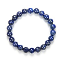 Adabele Real Natural Blue Lapis Lazuli Gemstone Beaded Bracelet 85 Inch Stretch Chakras Healing Crystal Stone Jewelry Women Men