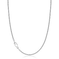 Jewlpire 925 Sterling Silver Plated Chain Necklace For Women Girls 1Mm Box Chain Silver Chain For Women Shiny Sturdy Womens