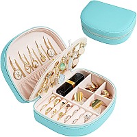 Procase Travel Size Jewelry Box Small Portable Seashellshaped Jewelry Case 2 Layer Mini Jewelry Organizer In Pu Leather Earr