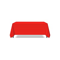 Pomp Red 90 X 132 Inch Premium Polyester Tablecloth Wrinkle Stain Resistant Easy Care Fabric Fits 6Ft Rectangle Table