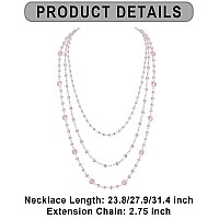 Firstmeet Long Chain Multi Layer Fashion Glass Beads Handmade Necklace Xl1035Tmpinky