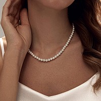 Zeffy Pearl Necklace For Women 6Mm Dainty Round Imitation Pearl Choker Necklace Wedding Pearl Necklace Delicate Jewelry For Wom