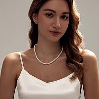 Zeffy Pearl Necklace For Women 6Mm Dainty Round Imitation Pearl Choker Necklace Wedding Pearl Necklace Delicate Jewelry For Wom