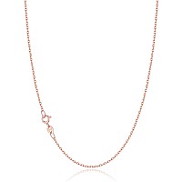 Jewlpire Solid 925 Sterling Silver Chain Necklace For Women Girls Super Sturdy Shiny 12Mm Cable Chain Necklace Rose Gold Wom