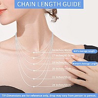 Jewlpire Solid 925 Sterling Silver Chain Necklace For Women Girls 13Mm Cable Chain Necklace Womens Thin Silver Necklace Chain