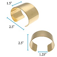 The Beadsmith Bracelet Cuff Made Of Raw Brass Adjustable Open Bangle For Men And Women Flat Style 112Inch Wide Mini