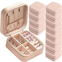 Cipidi Travel Jewelry Case Bridesmaid Gifts Box12 Pack Small Jewelry Box Mini Jewelry Organizerpu Leather Portable Earring Sto