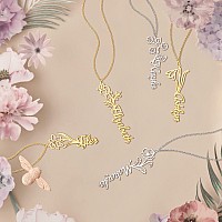 Roy Lopez Personalized Birth Flower Name Necklace Dainty Necklace For Women Customized Name Flower Necklace For Women Birthday G