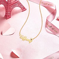 Roy Lopez Name Necklace Personalized Sterling Silver Nameplate With Birthstone Customized Jewelry Gift For Women Girls