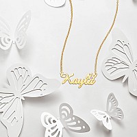 Roy Lopez Name Necklace Personalized Sterling Silver Nameplate With Birthstone Customized Jewelry Gift For Women Girls