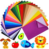 Iooleem Multicolored Felt Sheets Selfadhesive Felt Sheets 30Pcs 7X113Close To A4 Size 18X285 Cm Precut Felt Sheets For