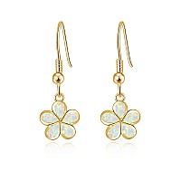 Cinily Dangle Drop Earrings Gold Plated Hypoallergenic Opal Flower Shaped Earrings For Women Teen Girls Opal Jewelry Gifts