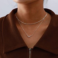 Lexody Diamond Necklaces For Women Dainty Gold Necklace Simple Solitaire Choker Necklaces For Women Trendy Jewelry Gifts For Gir