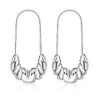 Sterling Silver Hoop Earrings For Women14K White Gold Earrings Hypoallergenic Chunky Huggie Silver Hoops Small Fashion Dainty E