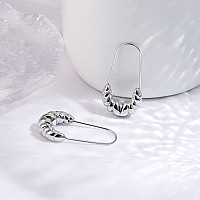 Sterling Silver Hoop Earrings For Women14K White Gold Earrings Hypoallergenic Chunky Huggie Silver Hoops Small Fashion Dainty E