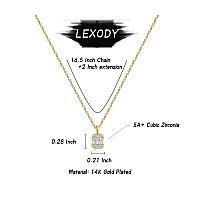 Lexody Diamond Necklaces For Women Dainty Tiny Necklace 14K Gold Plated Minimalist Cz Necklace Simple Diamond Choker Necklaces F