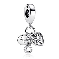 Valgacls Family Infinity Triple Charm Family Tree Charms 925 Sterling Silver Charms For Bracelets And Necklaces Mothers Day Je