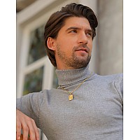 Airrty Initial Letter Pendant Necklace For Men Women 18K Gold Plated Rope Chain Necklace 20 Inches Initial Necklaces For Men V