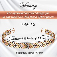 Vicmag Copper Bracelet For Women Magnetic Magnet Brazaletes 100 Solid Pure Copper Jewelry Gift Feather