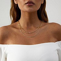 Feskive Layered Necklaces For Women Silver Plated Dainty Snake Twist Rope Delicate Layered Necklace Different Length Choker Neck