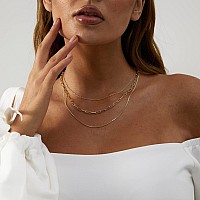 Feskive Layered Necklaces For Women Silver Plated Dainty Snake Twist Rope Delicate Layered Necklace Different Length Choker Neck