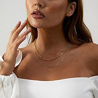 Feskive Layered Necklaces For Women Silver Plated Dainty Snake Twist Rope Delicate Layered Necklace Different Length Choker Neck