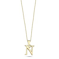 Wish Carat 14K Gold Letter Necklace 14 Karat Gold Jewelry Alphabet Letter Necklace Yellow Gold Pendant Initial Necklace Re