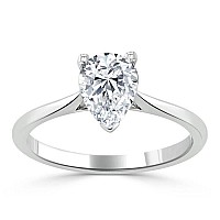 Wsx 1Ct Pear Cut Moissanite Solitaire Wedding Ring 101418K Gold Engagement Promise Ring For Women Name Engraving