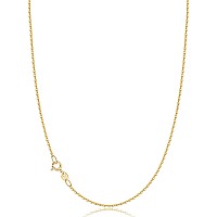 Jewlpire Solid 18K Over Gold Chain Necklace For Women Girls 13Mm Round Cable Chain Gold Chain For Women Thin Dainty Shiny