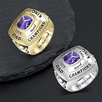 Yuyoo Champion Rings For Men Custom Nameyearlucky Number Personalized Birthstone Rings For Boys Sport Lovers Jewelry Birthday