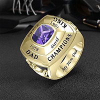 Yuyoo Champion Rings For Men Custom Nameyearlucky Number Personalized Birthstone Rings For Boys Sport Lovers Jewelry Birthday