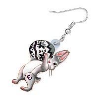 Bonsny Acrylic Drop Dangle Easter Basket Bunny Hare Rabbit Earrings Jewelry For Women Gift Charms Soot