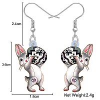 Bonsny Acrylic Drop Dangle Easter Basket Bunny Hare Rabbit Earrings Jewelry For Women Gift Charms Soot