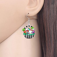 Bonsny Acrylic Drop Dangle Easter Basket Bunny Hare Rabbit Earrings Jewelry For Women Gift Charms Cloud