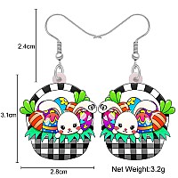 Bonsny Acrylic Drop Dangle Easter Basket Bunny Hare Rabbit Earrings Jewelry For Women Gift Charms Cloud