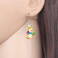 Bonsny Acrylic Drop Dangle Easter Basket Bunny Hare Rabbit Earrings Jewelry For Women Gift Charms Salt