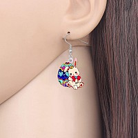 Bonsny Acrylic Drop Dangle Easter Basket Bunny Hare Rabbit Earrings Jewelry For Women Gift Charms Cream