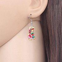 Bonsny Acrylic Drop Dangle Easter Basket Bunny Hare Rabbit Earrings Jewelry For Women Gift Charms Candy