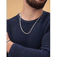 Asdull 925 Sterling Silver Clasp 5Mm Silver Rope Chain Necklace For Men Silver Link Chain For Women 20 Inches