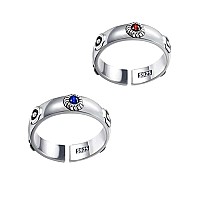 Ealipoi Moving Castle Rings Anime Cosplay Sophie Cosplay Rings Alloy Red And Blue Adjustable Accessories Gift For Women Men 2Pc