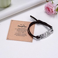 Mixjoy Daughter Inspire Reminder Leather Bracelet You Are Loved Valued Self Worth Positive Affirmation Strength Words Project Br